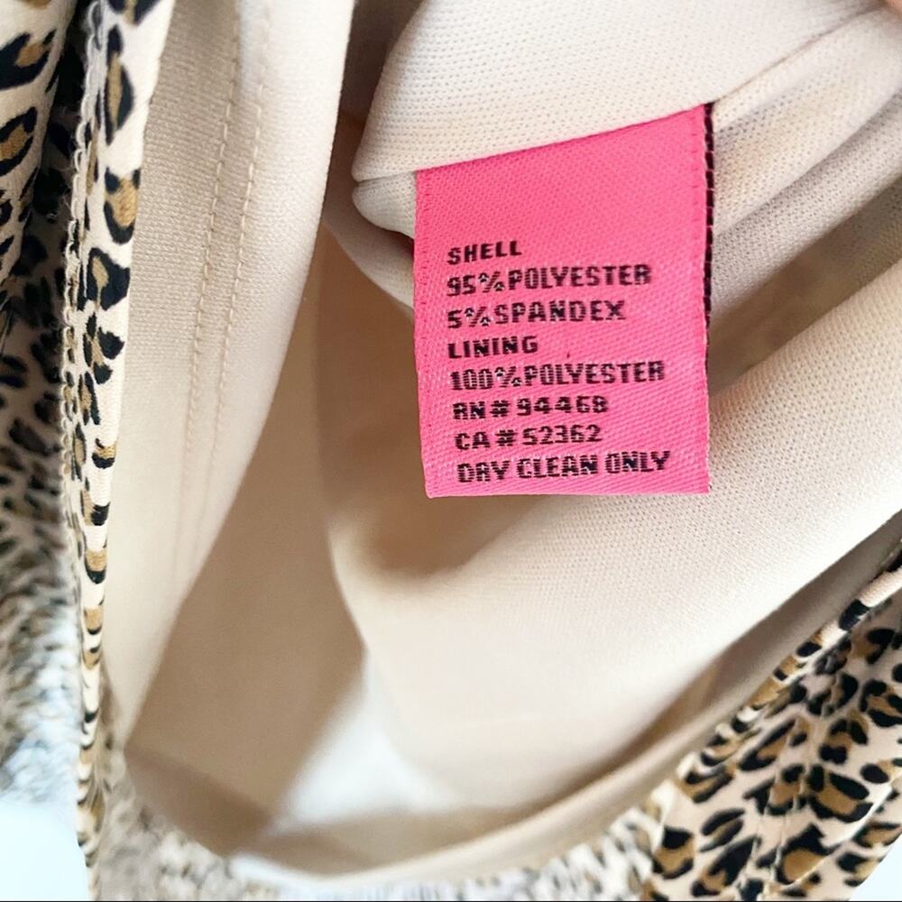 Betsey Johnson Ruched Side Sleeveless Leopard Print Dress Size 10 - Picture 6 of 7